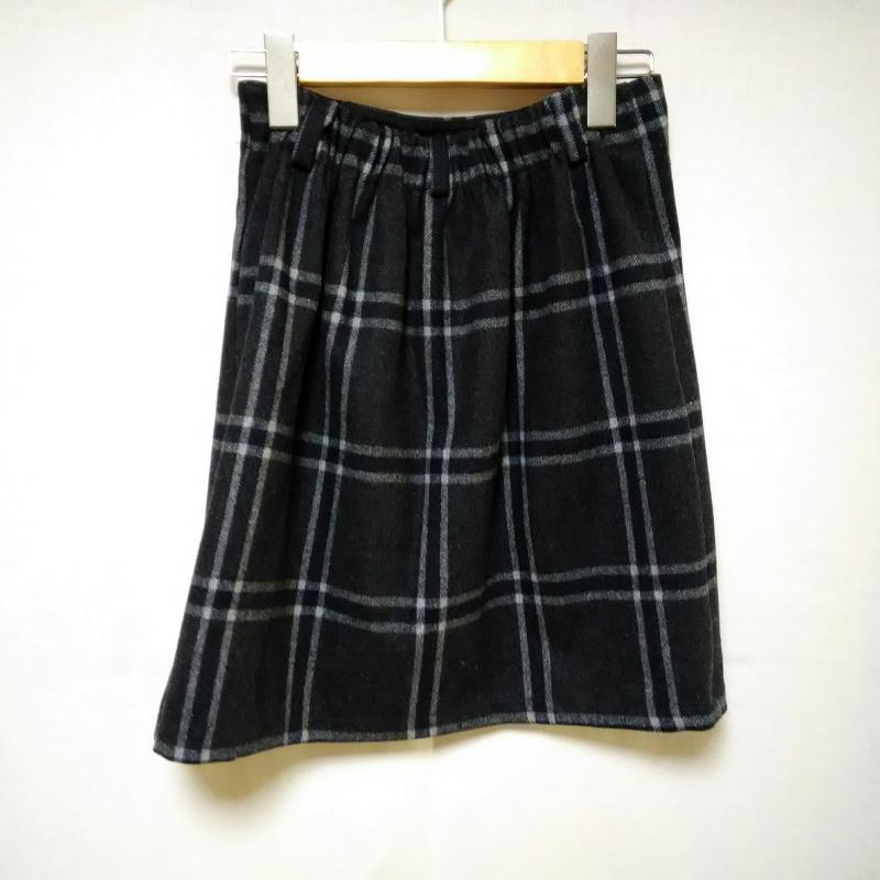 アリシアページボーイ alicia PAGEBOY スカート ミニスカート FREE ストライプ 灰 / グレー / X 白 / ホワイト / レディース USED 古着 中古 10000797