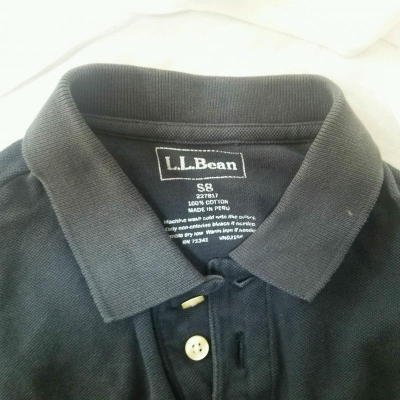 エルエルビーン L.L.Bean ポロシャツ 長袖 無地 紺 / ネイビー / ボーイズ USED 古着 中古 10000836