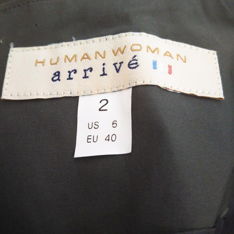 ヒューマンウーマン アライブ HUMAN WOMAN arrive スカート ひざ丈スカート M 無地 緑 / グリーン / レディース USED 古着 中古 10000907