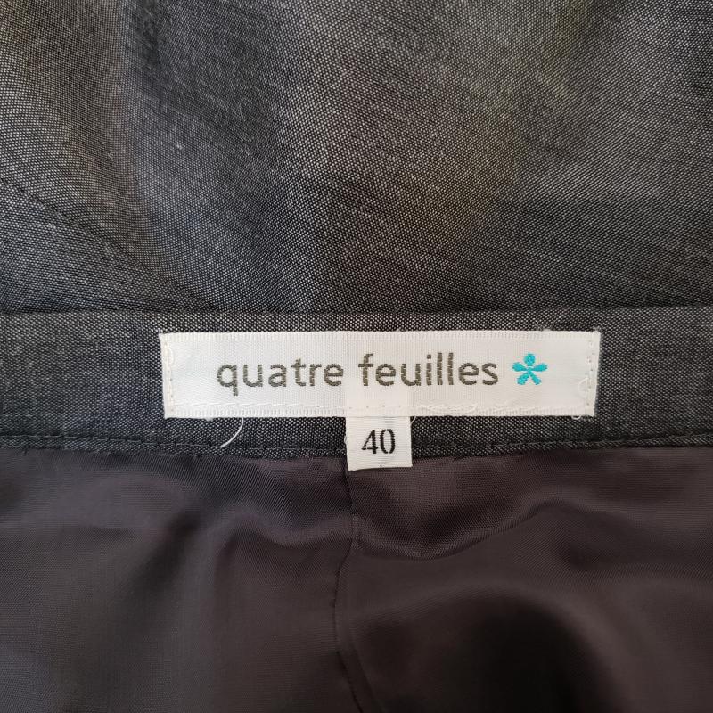 カトルフィーユ quatre feuilles スーツ ひざ丈スカート 40 無地 灰 / グレー / レディース USED 古着 中古 10000978