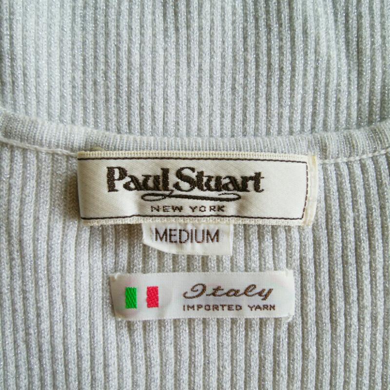 ポールスチュアート PAUL STUART カットソー 半袖 M 無地 銀 / シルバー / レディース USED 古着 中古 10001004