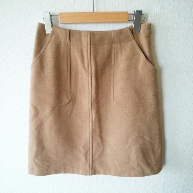 エニィスィス any SiS スカート ひざ丈スカート 2 無地 茶 / ブラウン / レディース USED 古着 中古 10001014