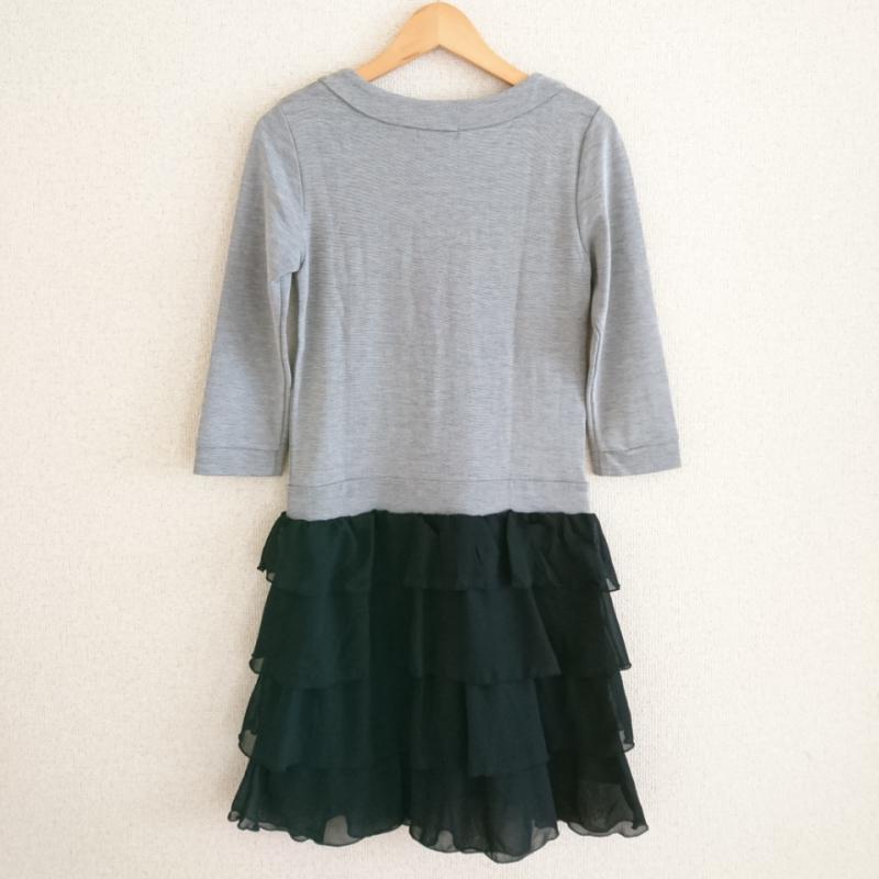 エヌナチュラルビューティーベーシック N.NATURALBEAUTYBASIC ワンピース ひざ丈スカート S 無地 灰 / グレー / X 黒 / ブラック / レディース USED 古着 中古 10001135
