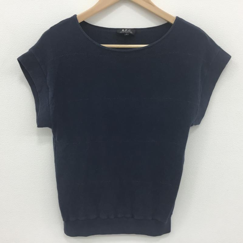 アーペーセー A.P.C. カットソー 半袖 S ボーダー柄 紺 / ネイビー / X 橙 / オレンジ / レディース USED 古着 中古 10001226