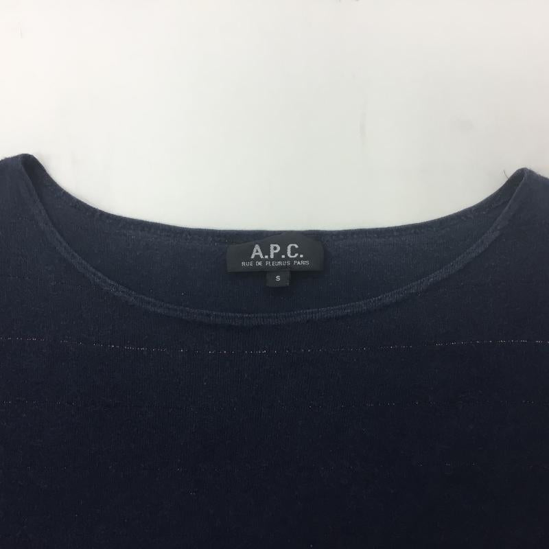 アーペーセー A.P.C. カットソー 半袖 S ボーダー柄 紺 / ネイビー / X 橙 / オレンジ / レディース USED 古着 中古 10001226