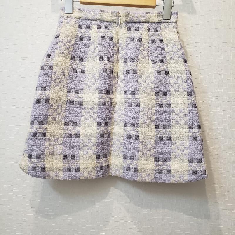 リランドチュール Rirandture スカート ひざ丈スカート 0 幾何柄 白 / ホワイト / X 紫 / パープル / レディース USED 古着 中古 10001266