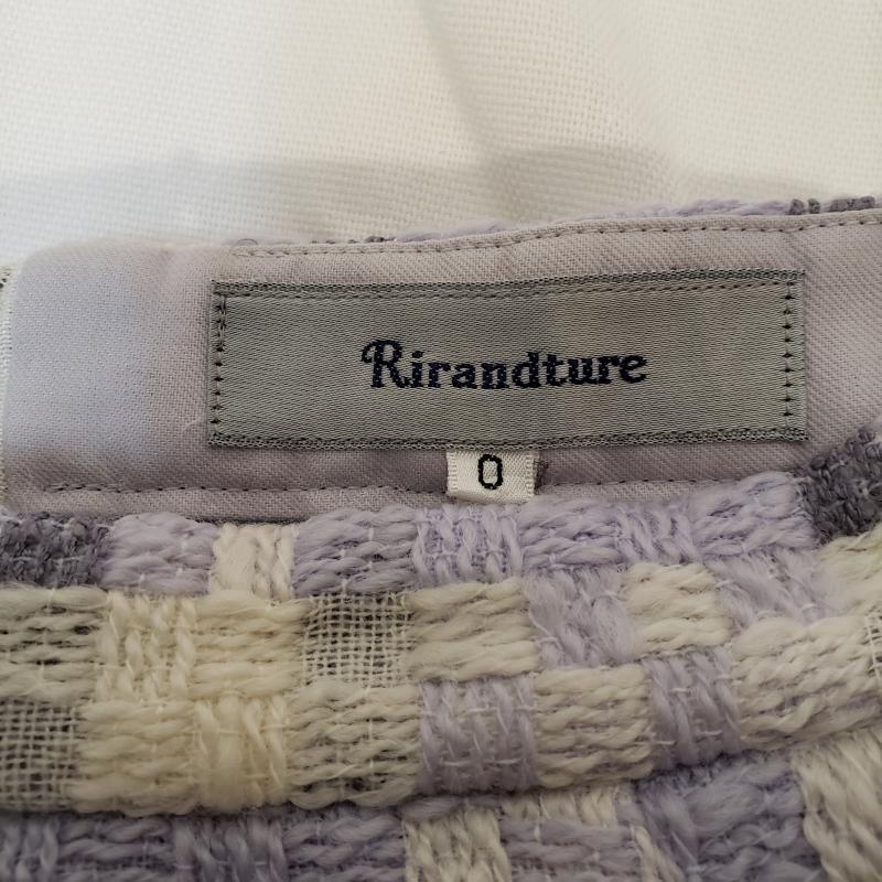 リランドチュール Rirandture スカート ひざ丈スカート 0 幾何柄 白 / ホワイト / X 紫 / パープル / レディース USED 古着 中古 10001266