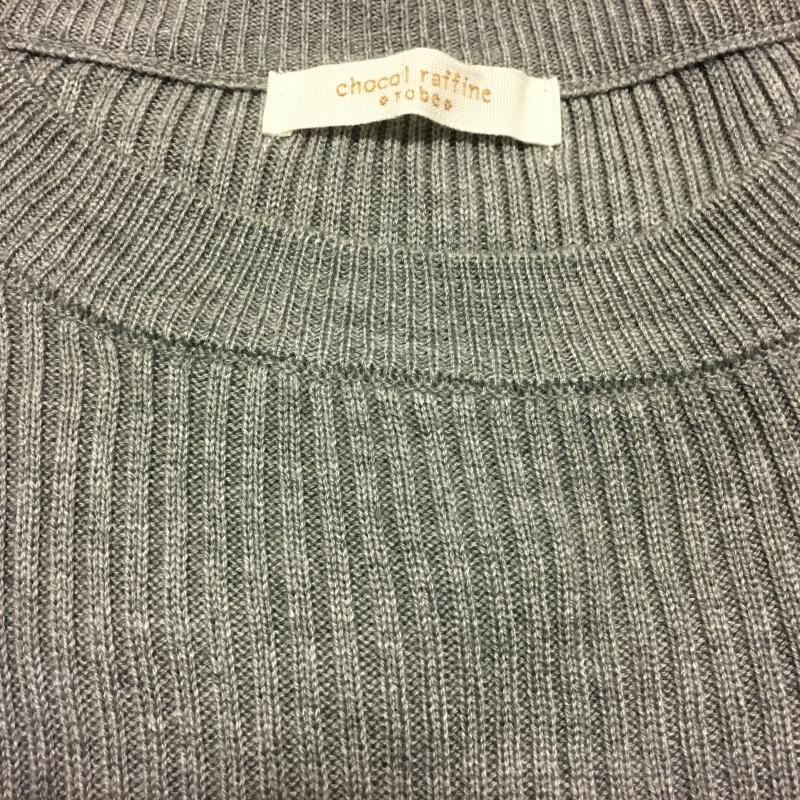 ショコラ フィネ ローブ chocol raffine robe カットソー 半袖 ノースリーブ FREE 無地 灰 / グレー / レディース USED 古着 中古 10001290