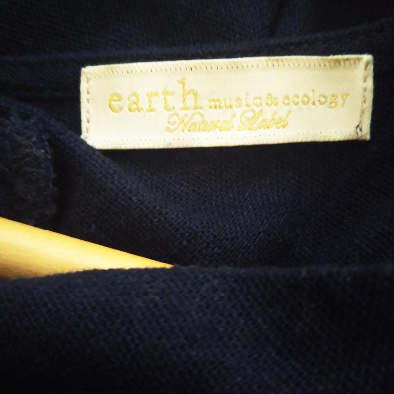 アースミュージックアンドエコロジー earth music&ecology ワンピース ひざ丈スカート FREE 無地 紺 / ネイビー / レディース USED 古着 中古 10001382