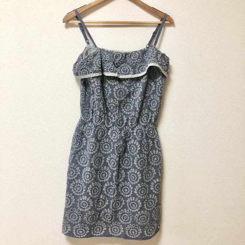 シンプリシテェ Simplicite ワンピース ミニスカート 刺繍 紺 / ネイビー / X 白 / ホワイト / レディース USED 古着 中古 10001681