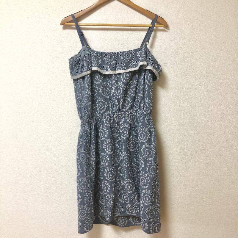 シンプリシテェ Simplicite ワンピース ミニスカート 刺繍 紺 / ネイビー / X 白 / ホワイト / レディース USED 古着 中古 10001681