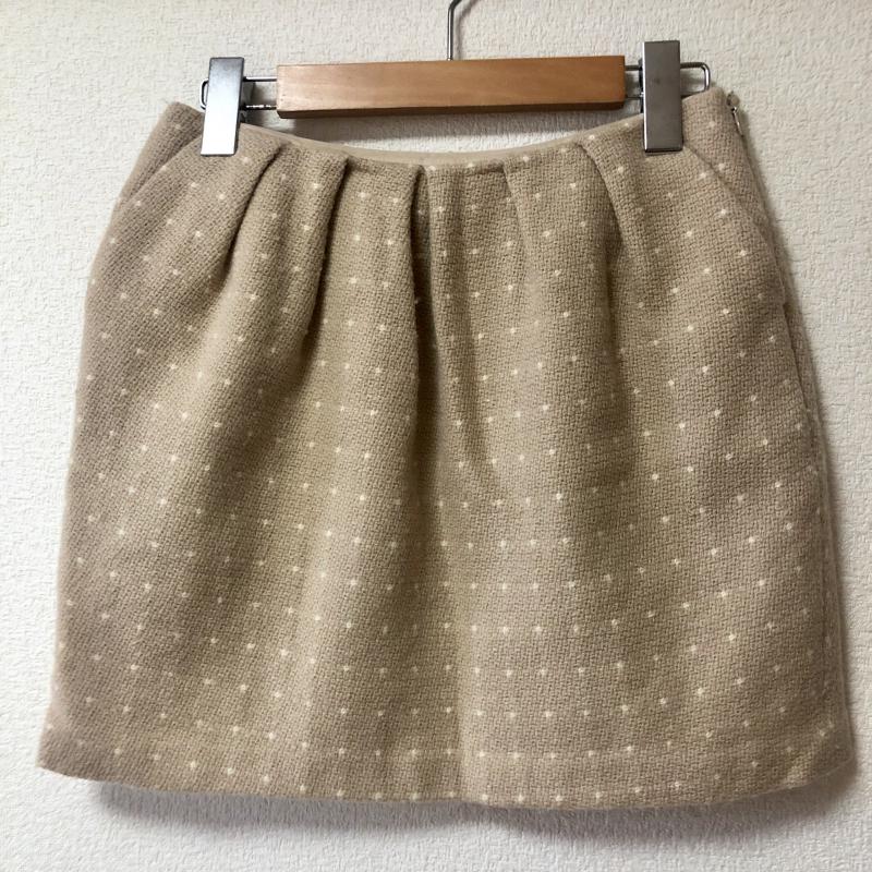 クローラ crolla スカート ミニスカート 36 ドット ベージュ / ベージュ / X 白 / ホワイト / レディース USED 古着 中古 10001690