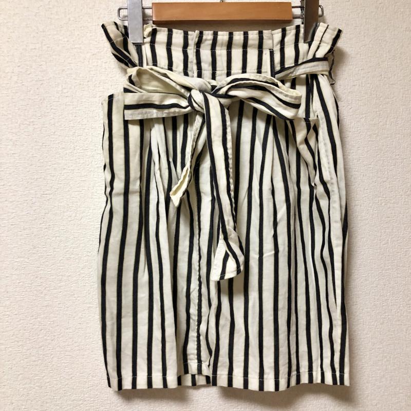 アルカリ alcali スカート ひざ丈スカート 3 ストライプ 白 / ホワイト / X 紺 / ネイビー / X 黄 / イエロー / レディース USED 古着 中古 10001705