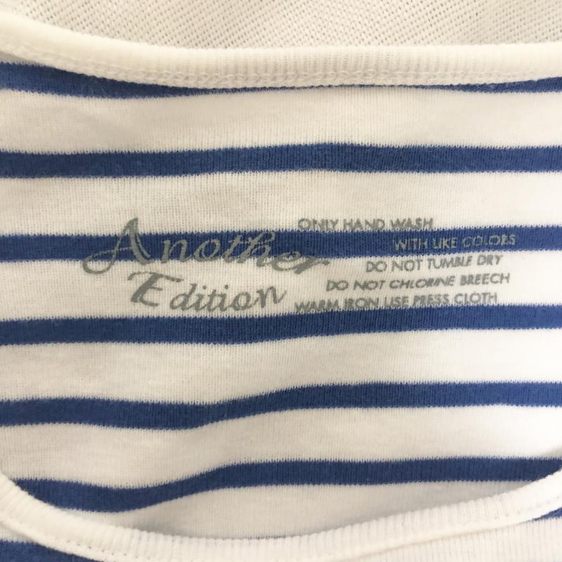 アナザーエディション Another Edition Tシャツ 長袖 ボーダー柄 青 / ブルー / X 白 / ホワイト / レディース USED 古着 中古 10001731