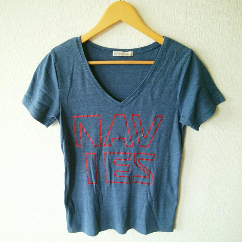グリーンレーベルリラクシング green label relaxing Tシャツ 半袖 無地 X ロゴ、文字 青 / ブルー / X 赤 / レッド / レディース USED 古着 中古 10001805