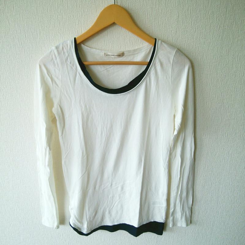 グリーンレーベルリラクシング green label relaxing カットソー 長袖 無地 白 / ホワイト / レディース USED 古着 中古 10001806