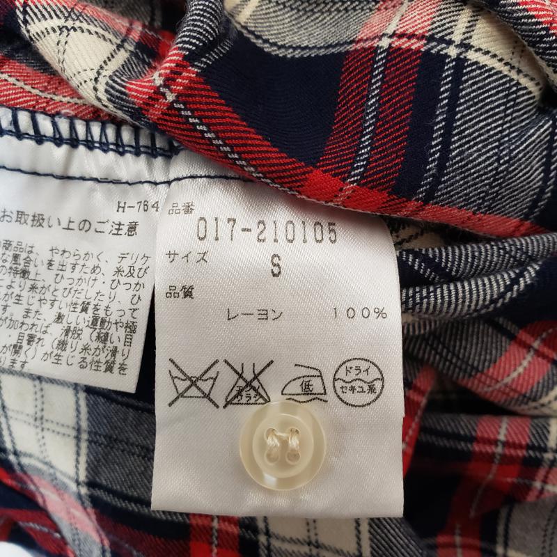 ナチュラルビューティーベーシック NATURAL BEAUTY BASIC シャツ、ブラウス 長袖 S チェック 白 / ホワイト / X 黒 / ブラック / X 赤 / レッド / レディース USED 古着 中古 10001867