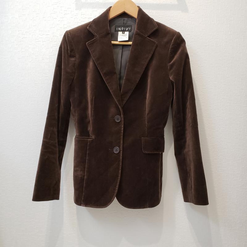 インディヴィ INDIVI ジャケット、上着 ジャケット、ブレザー 38 無地 茶 / ブラウン / レディース USED 古着 中古 10001895