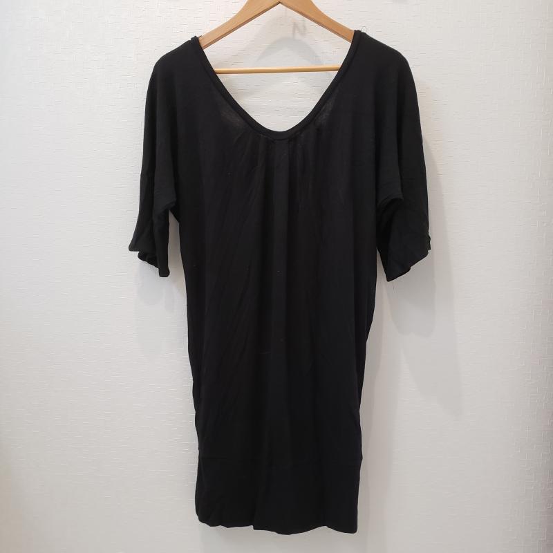 ミッシェル・クラン MICHEL KLEIN カットソー 半袖 38 無地 黒 / ブラック / レディース USED 古着 中古 10001907