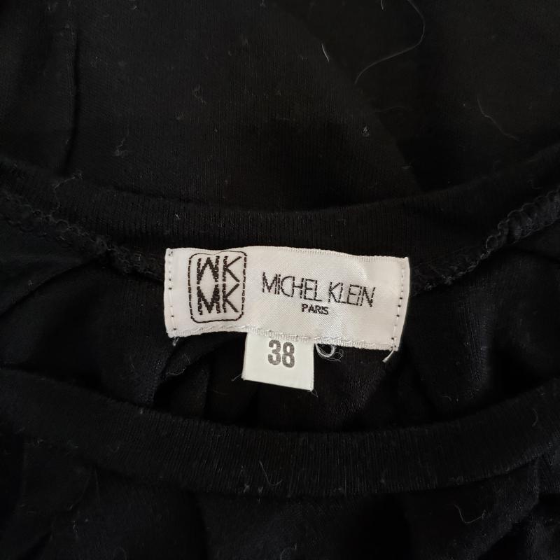ミッシェル・クラン MICHEL KLEIN カットソー 半袖 38 無地 黒 / ブラック / レディース USED 古着 中古 10001907