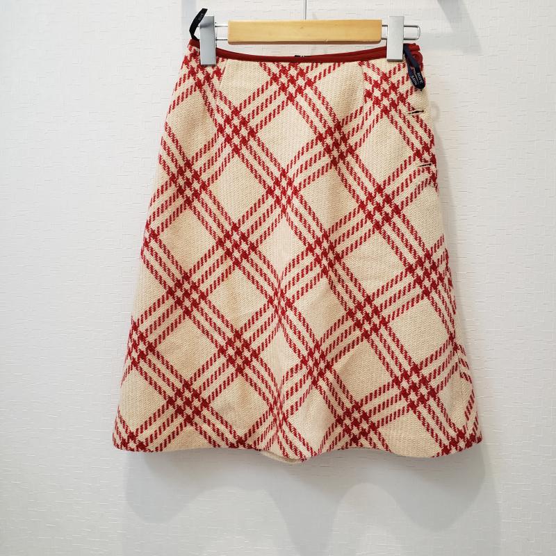 ロペマドモアゼル ROPE' mademoiselle スカート ひざ丈スカート チェック ベージュ / ベージュ / X 赤 / レッド / レディース USED 古着 中古 10001909