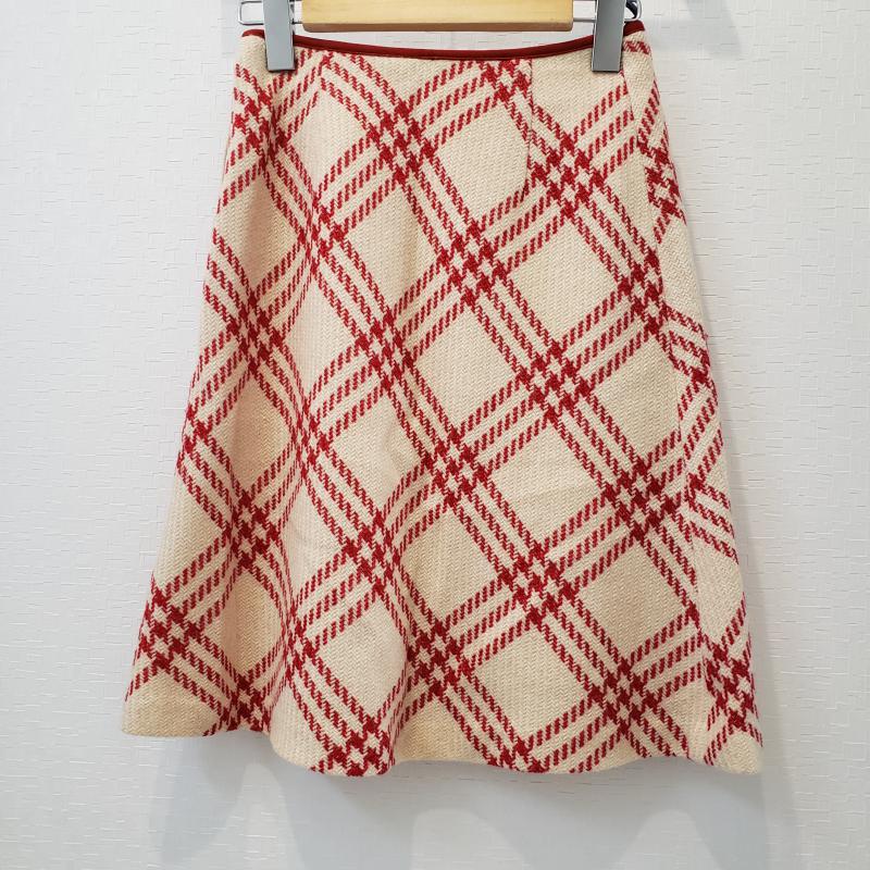 ロペマドモアゼル ROPE' mademoiselle スカート ひざ丈スカート チェック ベージュ / ベージュ / X 赤 / レッド / レディース USED 古着 中古 10001909