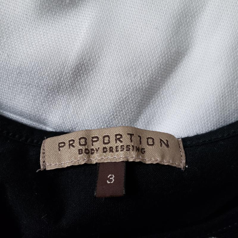 プロポーションボディドレッシング PROPORTION BODY DRESSING カットソー 半袖 3 ボーダー柄 黒 / ブラック / X ベージュ / ベージュ / レディース USED 古着 中古 10001951