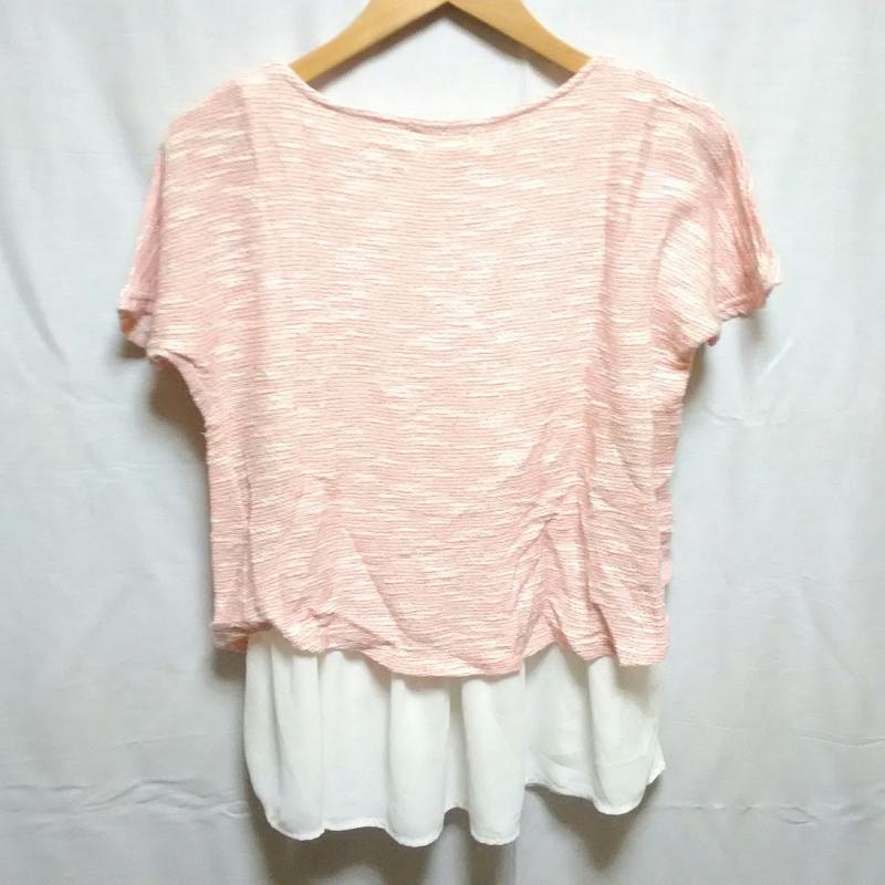 ナチュラルビューティーベーシック NATURAL BEAUTY BASIC チュニック 半袖 M 無地 白 / ホワイト / X 桃 / ピンク / レディース USED 古着 中古 10001987