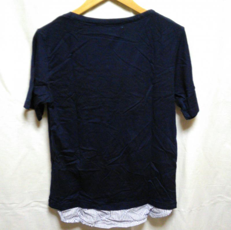 アデイインザライフ A Day in the Life Tシャツ 半袖 S 無地 X ストライプ 紺 / ネイビー / X 青 / ブルー / X 白 / ホワイト / メンズ USED 古着 中古 10001989