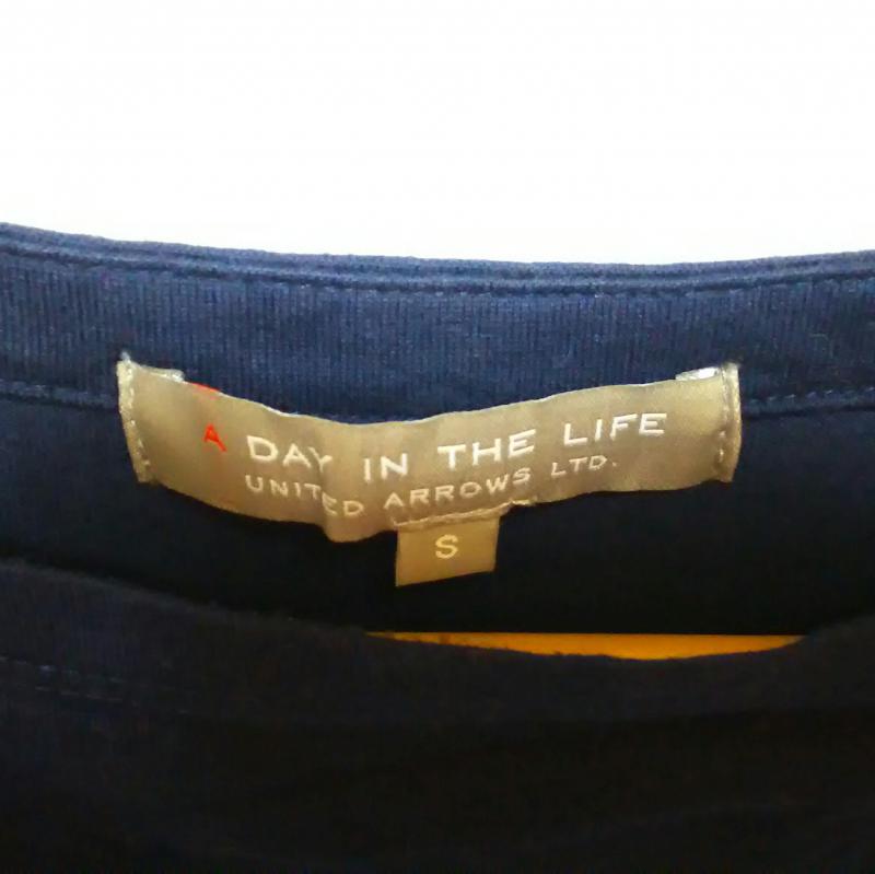 アデイインザライフ A Day in the Life Tシャツ 半袖 S 無地 X ストライプ 紺 / ネイビー / X 青 / ブルー / X 白 / ホワイト / メンズ USED 古着 中古 10001989