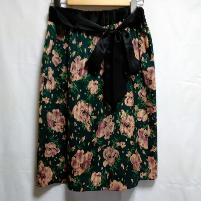 クローラ crolla スカート ひざ丈スカート 38 花柄 黒 / ブラック / X 緑 / グリーン / X ベージュ / ベージュ / レディース USED 古着 中古 10002002
