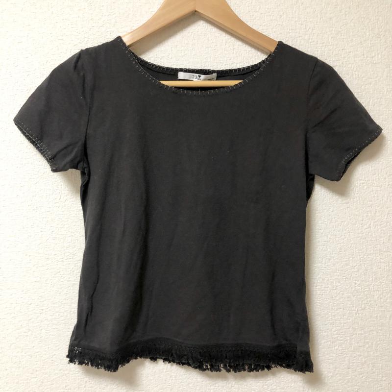 ニジュウサンク 23区 Tシャツ 半袖 無地 灰 / グレー / レディース USED 古着 中古 10002040