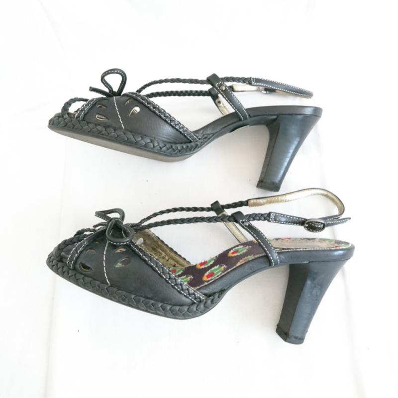 アナスイ ANNASUI サンダル サンダル 無地 黒 / ブラック / レディース USED 古着 中古 10002102
