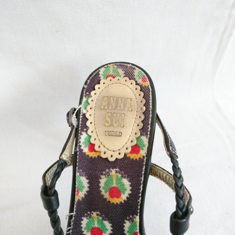 アナスイ ANNASUI サンダル サンダル 無地 黒 / ブラック / レディース USED 古着 中古 10002102