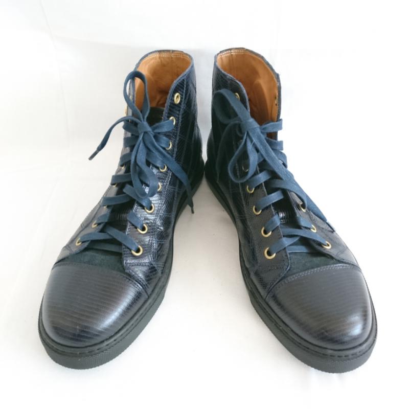 マークジェイコブス MARCJACOBS ブーツ ショートブーツ チェック X ヘビ柄 黒 / ブラック / X 青 / ブルー / メンズ USED 古着 中古 10002104