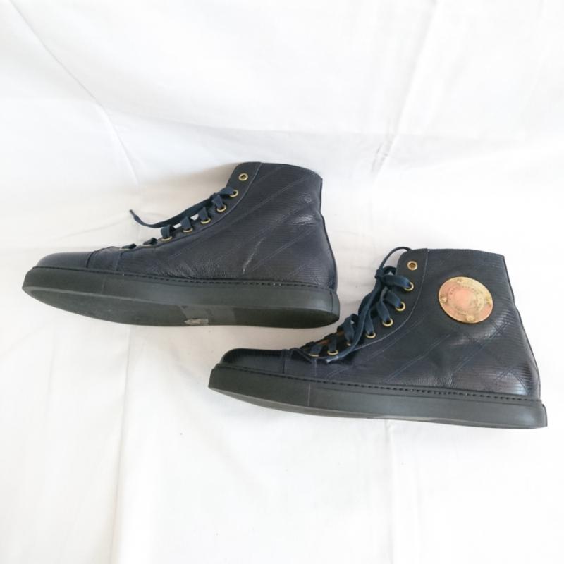 マークジェイコブス MARCJACOBS ブーツ ショートブーツ チェック X ヘビ柄 黒 / ブラック / X 青 / ブルー / メンズ USED 古着 中古 10002104