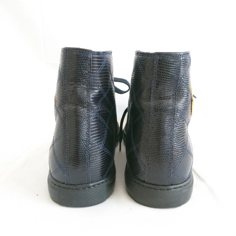 マークジェイコブス MARCJACOBS ブーツ ショートブーツ チェック X ヘビ柄 黒 / ブラック / X 青 / ブルー / メンズ USED 古着 中古 10002104