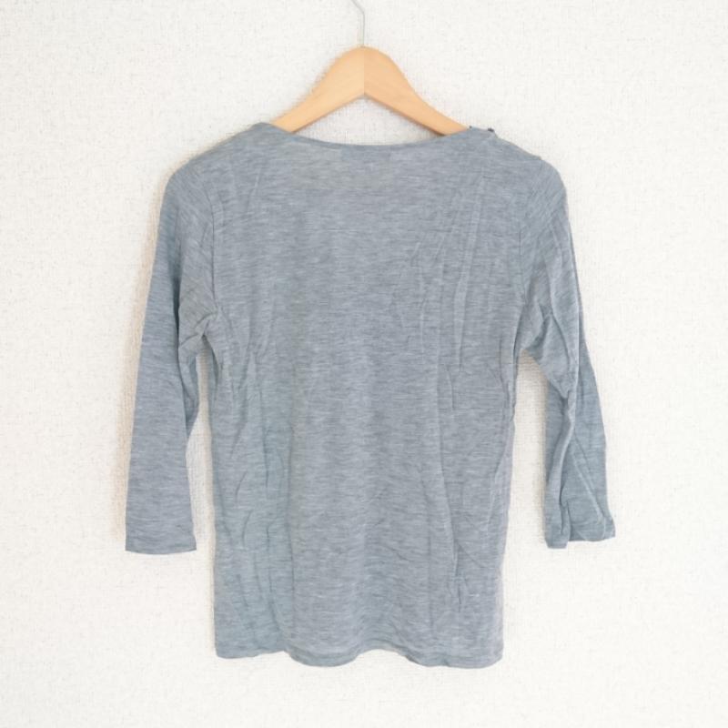 モガ MOGA Tシャツ 七分袖 2 無地 灰 / グレー / レディース USED 古着 中古 10002192
