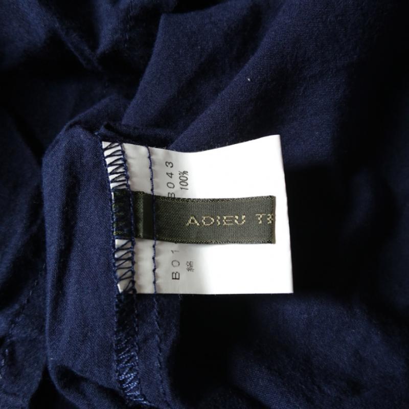 アデュートリステス ADIEU TRISTESSE カットソー 半袖 無地 紺 / ネイビー / レディース USED 古着 中古 10002195