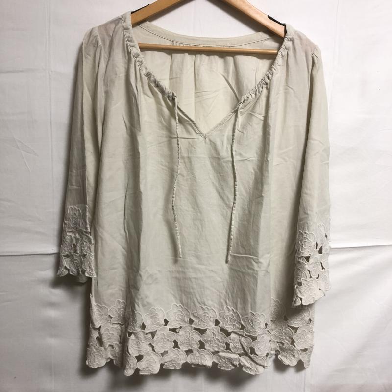 フレームワーク FRAMeWORK カットソー 七分袖 無地 白 / ホワイト / レディース USED 古着 中古 10002248