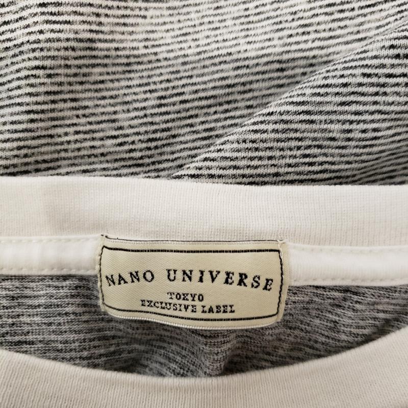 ナノユニバース nano・universe Tシャツ 半袖 S ボーダー柄 灰 / グレー / メンズ USED 古着 中古 10002308