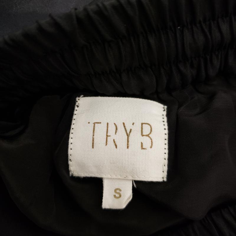 トライビー TRYB スカート ひざ丈スカート S 無地 黒 / ブラック / レディース USED 古着 中古 10002340
