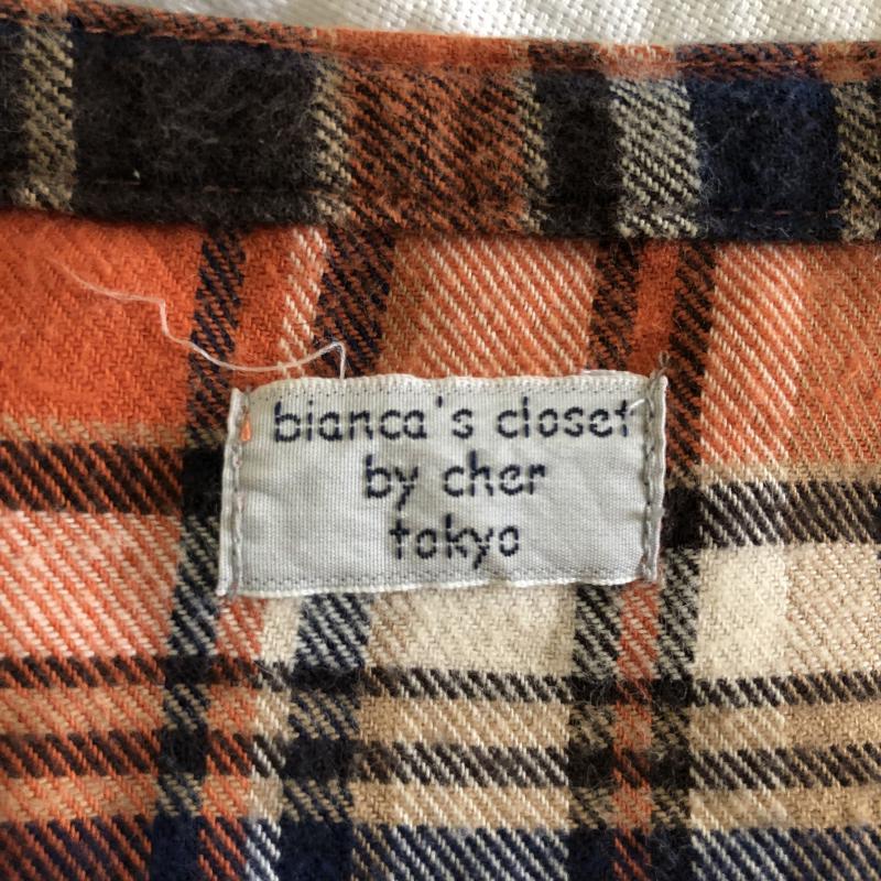ビアンカズ クローゼット Bianca's closet ワンピース ひざ丈スカート チェック 青 / ブルー / X 橙 / オレンジ / X 白 / ホワイト / X マルチカラー / マルチカラー / レディース USED 古着 中古 10002444