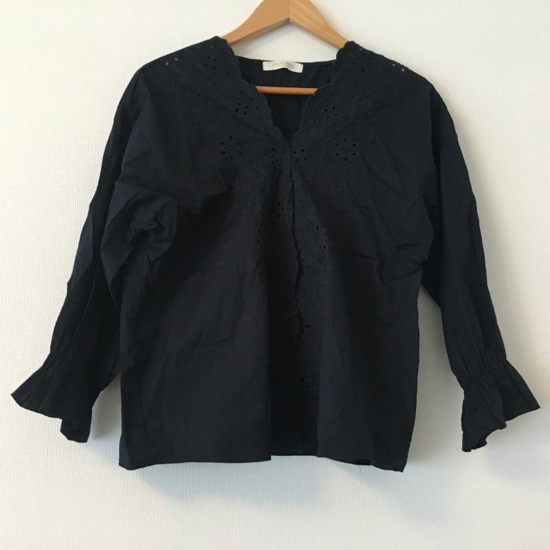 ショコラ フィネ ローブ chocol raffine robe シャツ、ブラウス 長袖 FREE 無地 紺 / ネイビー / レディース USED 古着 中古 10002495