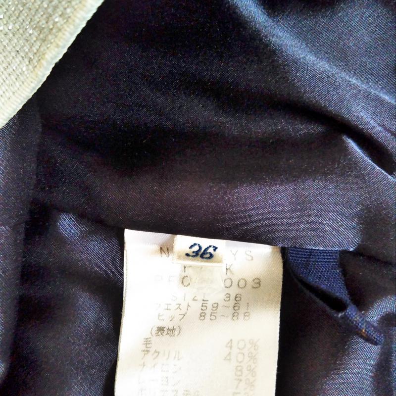 ノーリーズ NOLLEY'S スカート ミニスカート 36インチ 無地 黒 / ブラック / X 銀 / シルバー / レディース USED 古着 中古 10002652