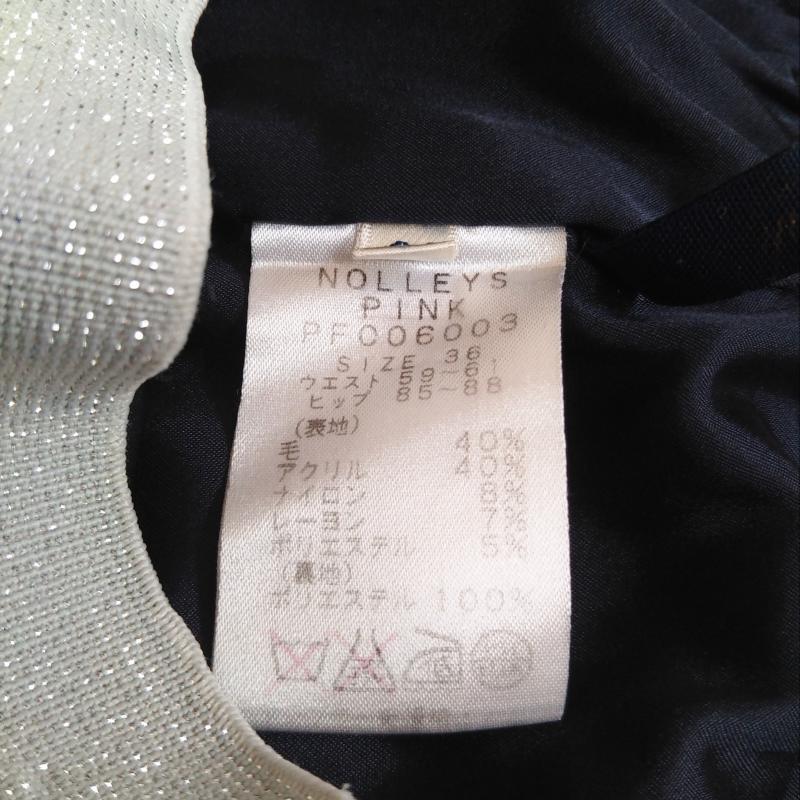 ノーリーズ NOLLEY'S スカート ミニスカート 36インチ 無地 黒 / ブラック / X 銀 / シルバー / レディース USED 古着 中古 10002652