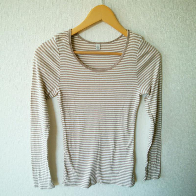 ビューティアンドユースユナイテッドアローズ BEAUTY&YOUTH UNITED ARROWS カットソー 長袖 ボーダー柄 ベージュ / ベージュ / X 茶 / ブラウン / X 金 / ゴールド / レディース USED 古着 中古 10002731