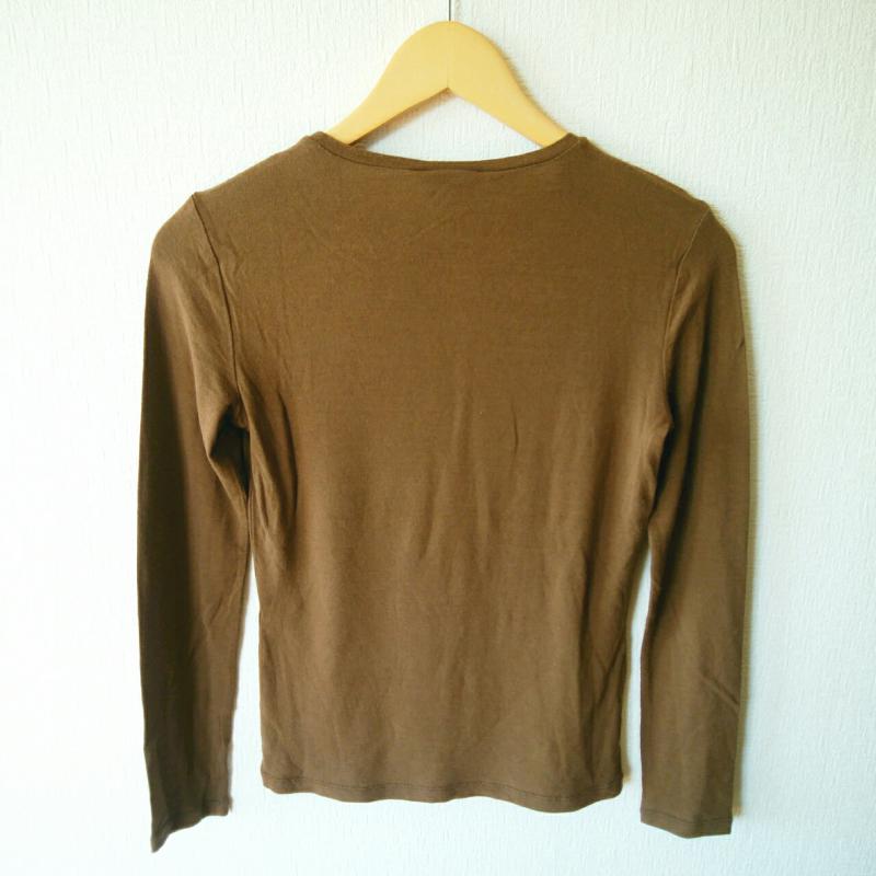 マックスマーラ Max Mara カットソー 長袖 S 無地 茶 / ブラウン / レディース USED 古着 中古 10002732