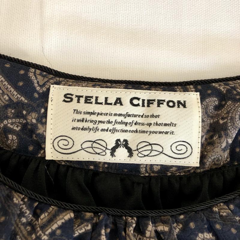 ステラシフォン STELLA CIFFON ワンピース ひざ丈スカート 36 ペイズリー 紺 / ネイビー / レディース USED 古着 中古 10002788