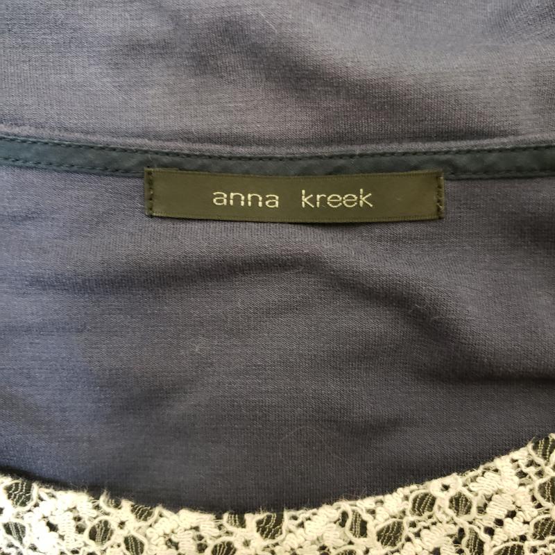 アンナクリーク anna kreek カットソー 半袖 無地 白 / ホワイト / X 紺 / ネイビー / レディース USED 古着 中古 10003031